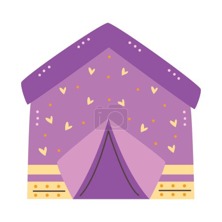 Illustration for Girl teepee colored vector isolated - Royalty Free Image