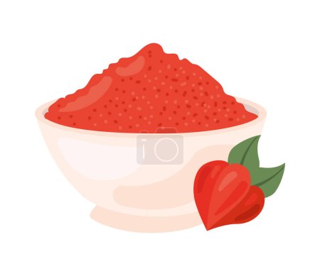 Ilustración de Guaraná berry bowl vector aislado - Imagen libre de derechos