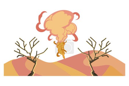 Illustration for Sandstorm illustration in desert vector isolated - Royalty Free Image