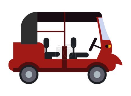 Illustration for Rickshaw car colored vector isolated - Royalty Free Image