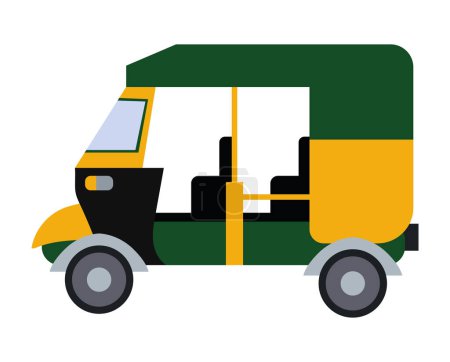 Illustration for Rickshaw car colorful design vector isolated - Royalty Free Image
