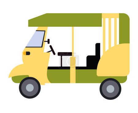 Illustration for Rickshaw car green vector isolated - Royalty Free Image