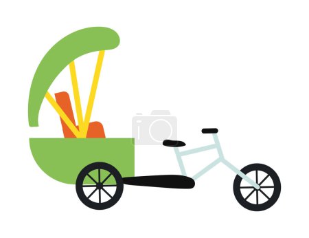 Illustration for Rickshaw car colorful vector isolated - Royalty Free Image