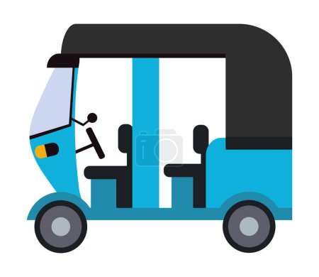 Illustration for Rickshaw car blue vector isolated - Royalty Free Image