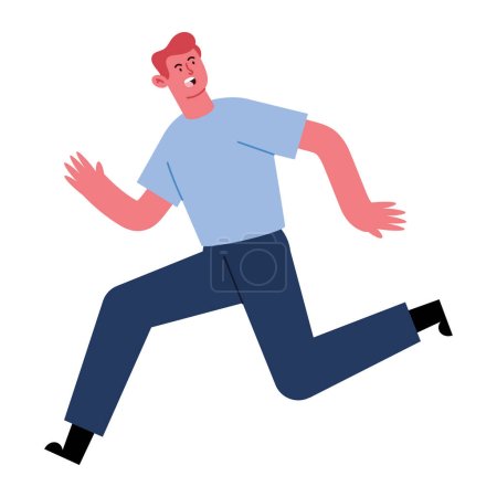 Ilustración de Terremotos ilustración de un hombre corriendo vector aislado - Imagen libre de derechos