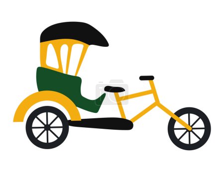 Illustration for Rickshaw car yellow vector isolated - Royalty Free Image