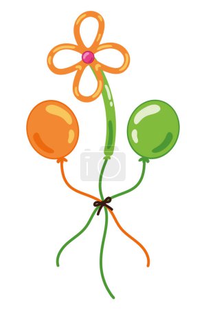Ilustración de Flores coloridas globos vector aislado - Imagen libre de derechos