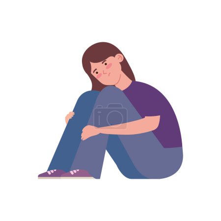 Ilustración de Bulimia enfermedad femenina ilustración aislada - Imagen libre de derechos