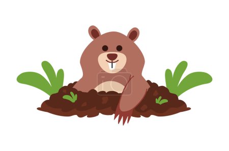Ilustración de Marmota en el suelo ilustración - Imagen libre de derechos
