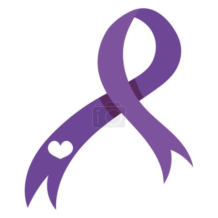 Illustration for World cancer day purple ribbon vector isolated - Royalty Free Image