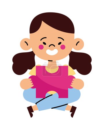 Illustration for Down syndrome little girl illustration design - Royalty Free Image