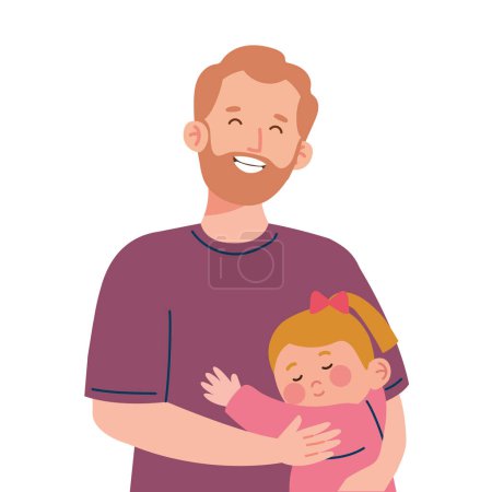 Ilustración de Padre e hija ilustración diseño - Imagen libre de derechos