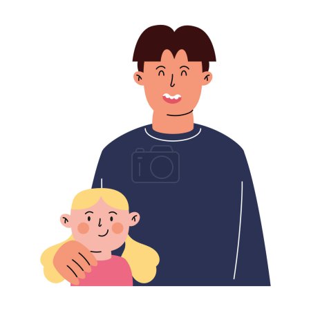 Ilustración de Padre y niña ilustración diseño - Imagen libre de derechos