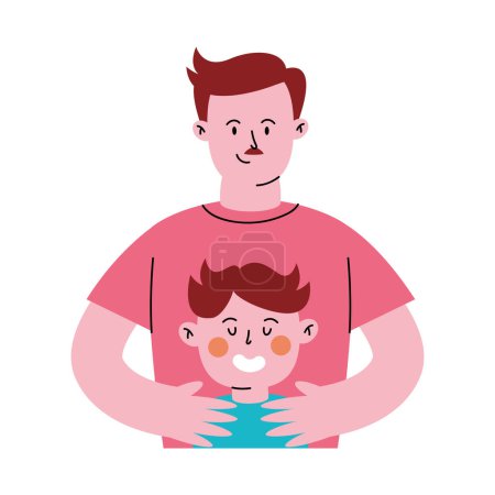 Illustration for Father and cute boy illustration design - Royalty Free Image