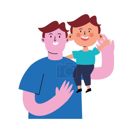 Illustration for Father and little son illustration - Royalty Free Image