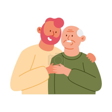 Ilustración de Viejo padre e hijo ilustración - Imagen libre de derechos