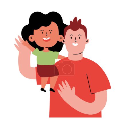 Illustration for Father and little daughter illustration design - Royalty Free Image