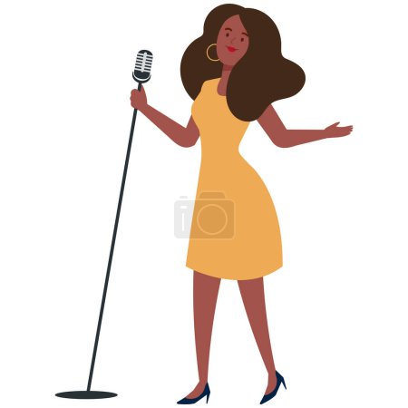 Illustration for World jazz day singer illustration vector - Royalty Free Image