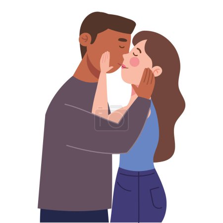 Téléchargez les illustrations : Couple baisers de mariage illustration - en licence libre de droit