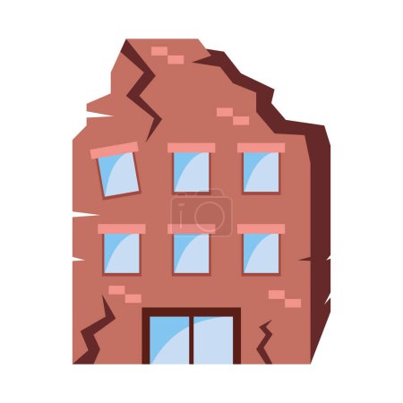 Illustration for Earthquake collapsed buildings isolated illustration - Royalty Free Image