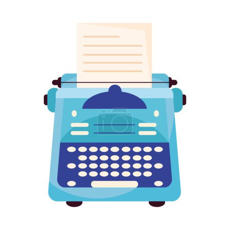 Téléchargez les illustrations : Écriture de poésie sur machine à écrire illustration isolée - en licence libre de droit