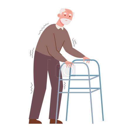 rigidez de la enfermedad de Parkinson ilustración aislada