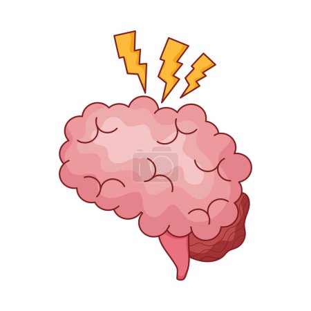 parkinson brain disorder isolated illustration