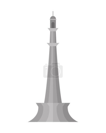 Illustration for Pakistan minar monument illustration vector - Royalty Free Image