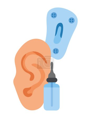 Illustration for Cochlear implant and medicine isolated - Royalty Free Image