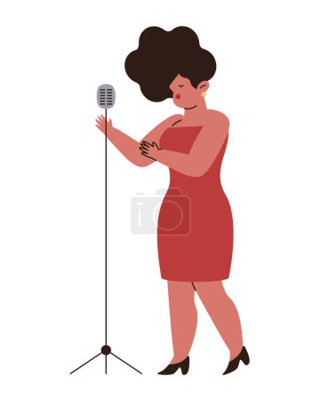 Téléchargez les illustrations : World jazz day chanteur illustration vecteur - en licence libre de droit