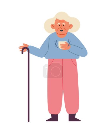 Illustration for Parkinson mature woman illustration vector - Royalty Free Image