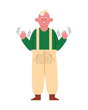 Ilustración de Parkinson triste hombre ilustración vector - Imagen libre de derechos