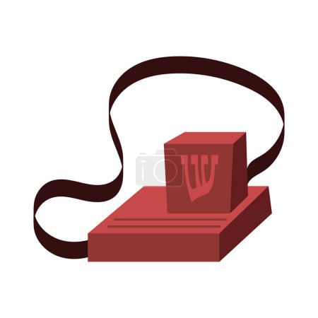 Illustration for Jewish tefillin phylacterius illustration vector - Royalty Free Image