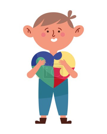 autism boy cute illustration vector