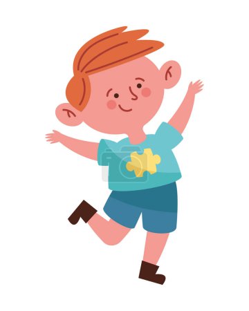 autism boy happy illustration vector