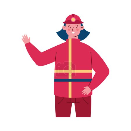 Illustration for Labour day female firefighter illustration design - Royalty Free Image