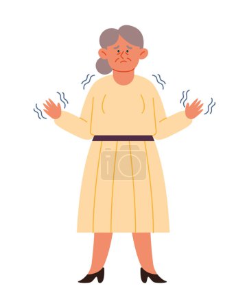 Téléchargez les illustrations : Parkinson femme âgée illustration vecteur - en licence libre de droit