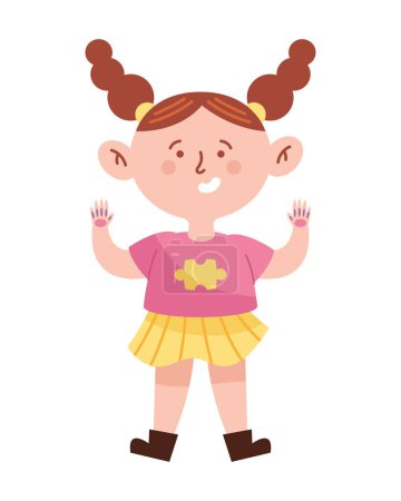 Illustration for Autism girl character illustration vector - Royalty Free Image