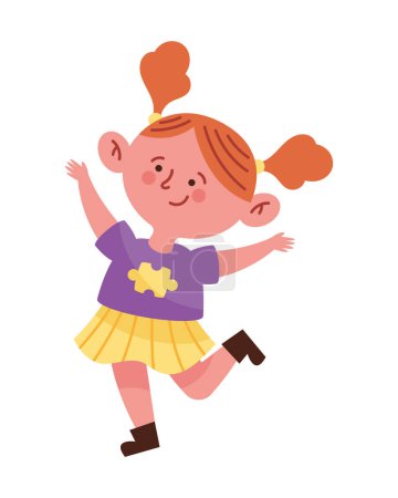 Illustration for Autism girl happy illustration vector - Royalty Free Image