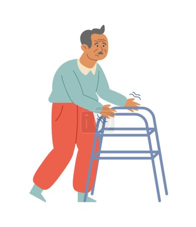 Illustration for Parkinson older man illustration vector - Royalty Free Image