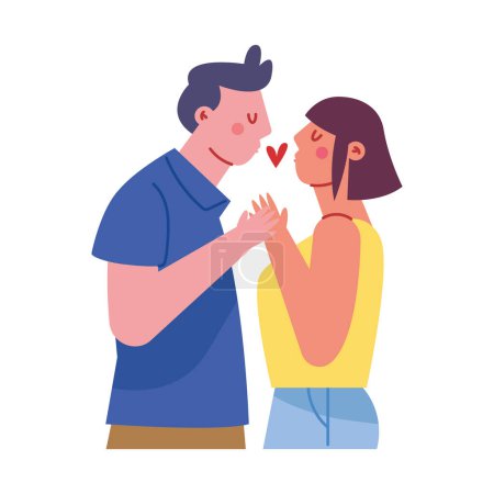 Illustration for Couple kissing lovely illustration vector - Royalty Free Image