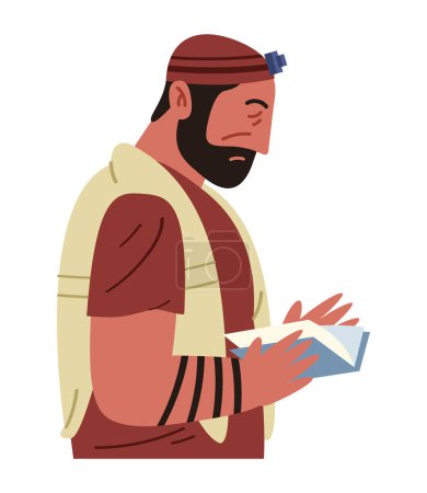 Téléchargez les illustrations : Vecteur d'illustration de prière tefillin juif - en licence libre de droit