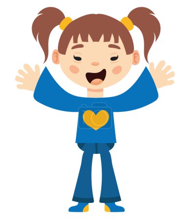 Illustration for Down syndrome day girl illustration vector - Royalty Free Image