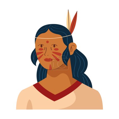 Illustration for Native american girl ethnicity illustration - Royalty Free Image