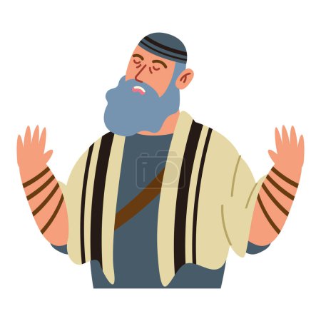 Ilustración de Judío tefilín ilustración religiosa vector - Imagen libre de derechos
