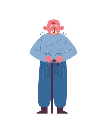 Illustration for Parkinson senior man illustration vector - Royalty Free Image