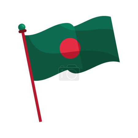 Illustration for Bangladesh independence day flag illustration - Royalty Free Image