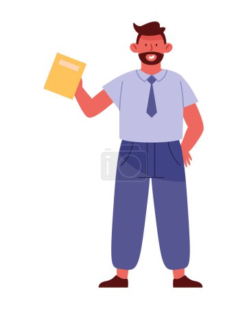Illustration for Teachers day man with book illustration - Royalty Free Image