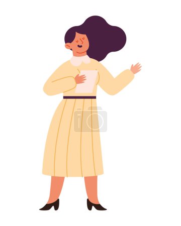 Illustration for Poet woman character illustration vector - Royalty Free Image