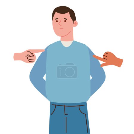 Illustration for Discrimination scene with man isolated - Royalty Free Image